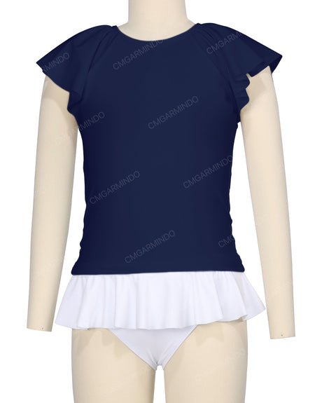 Flounce Sleeve Raglan Crop Top