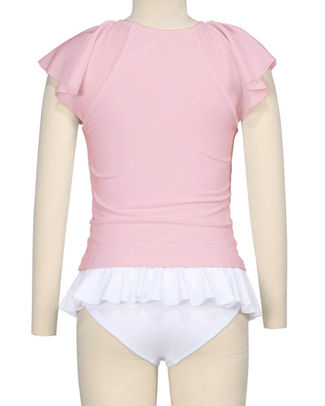 Flounce Sleeve Raglan Crop Top