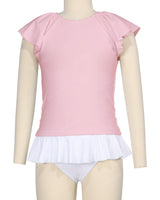Flounce Sleeve Raglan Crop Top
