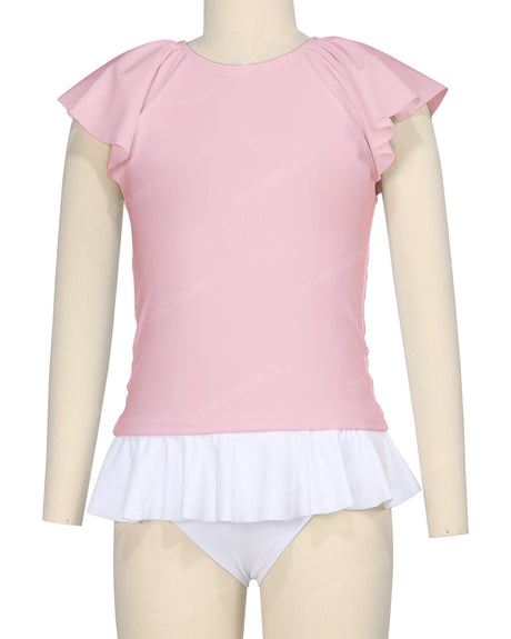 Flounce Sleeve Raglan Crop Top