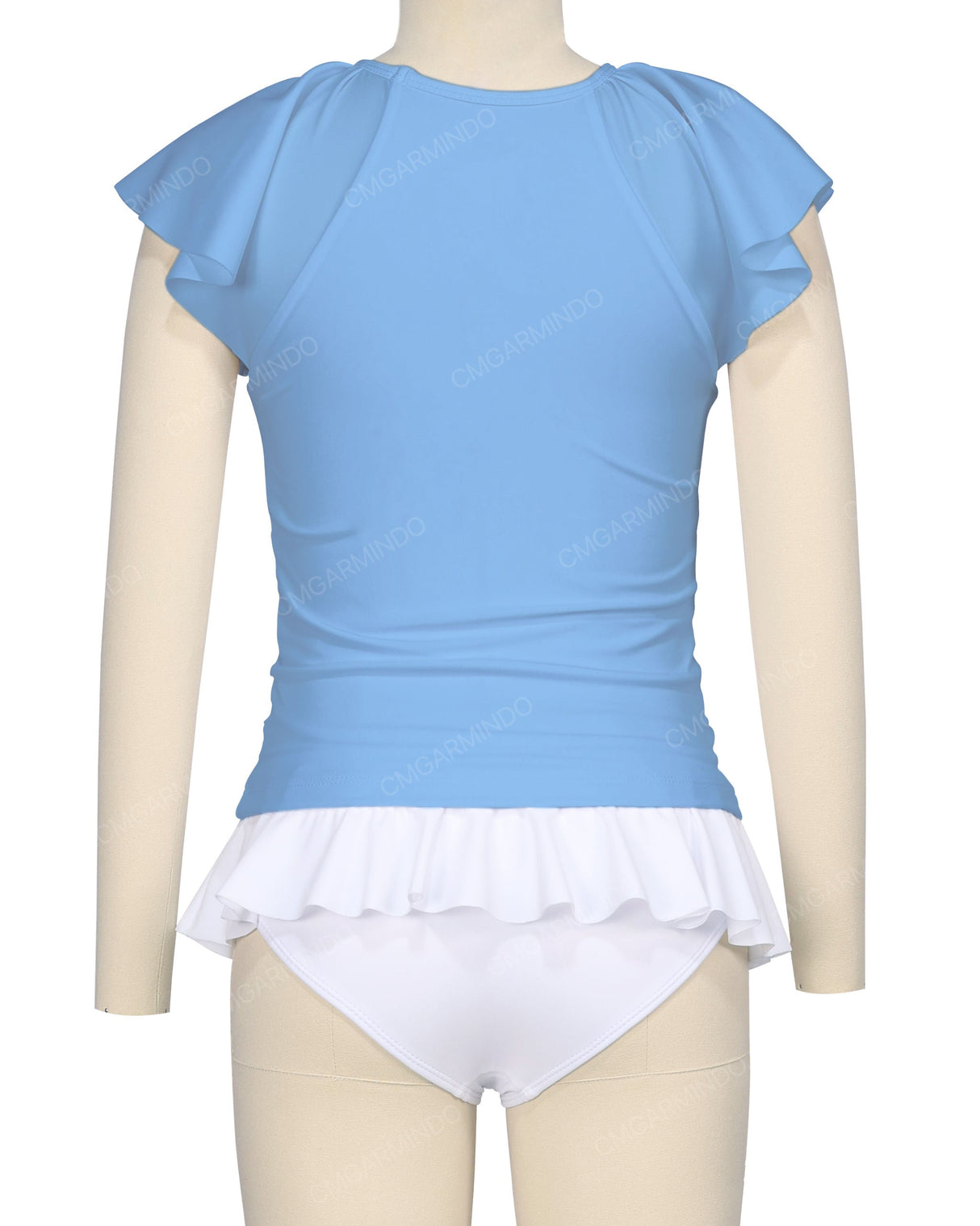Flounce Sleeve Raglan Crop Top