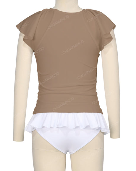 Flounce Sleeve Raglan Crop Top