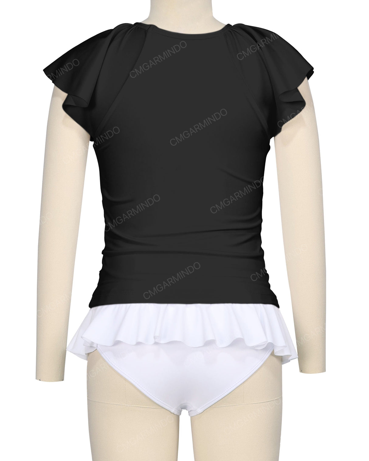 Flounce Sleeve Raglan Crop Top