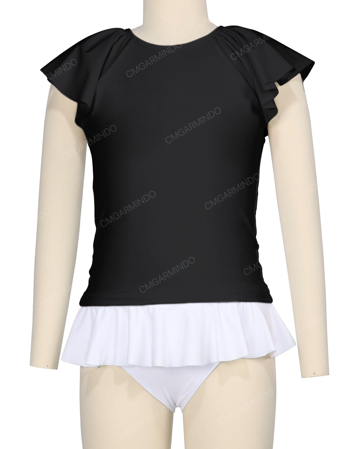 Flounce Sleeve Raglan Crop Top