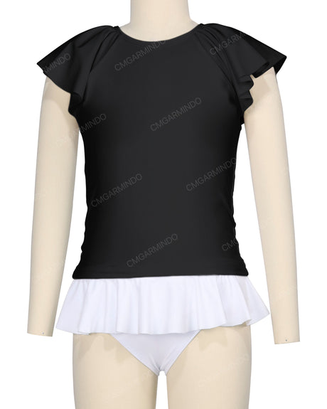 Flounce Sleeve Raglan Crop Top