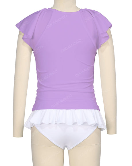 Flounce Sleeve Raglan Crop Top