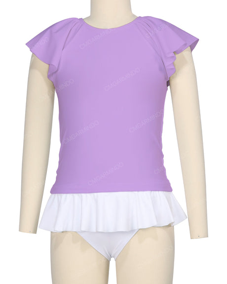 Flounce Sleeve Raglan Crop Top