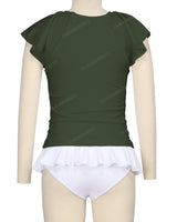 Flounce Sleeve Raglan Crop Top