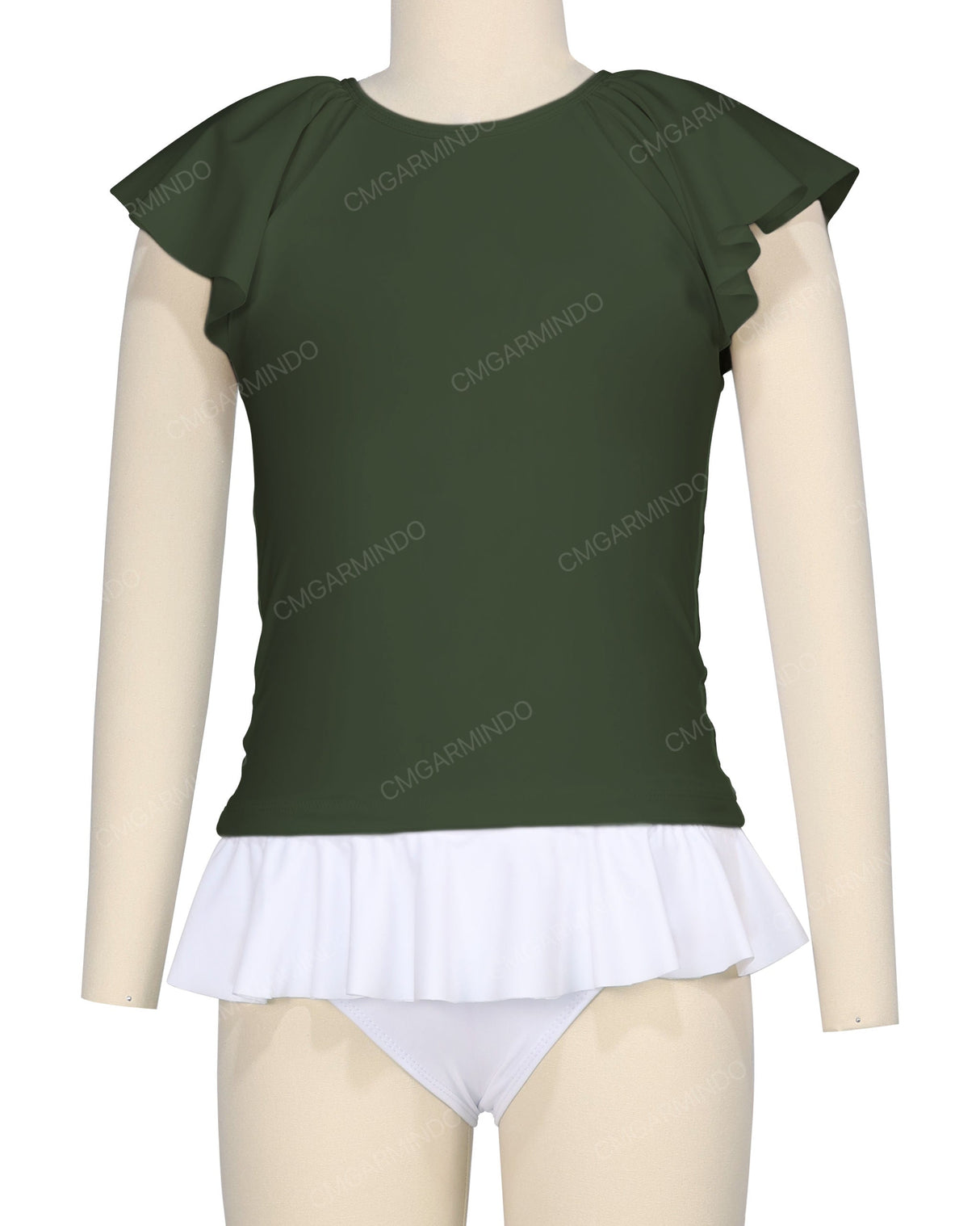Flounce Sleeve Raglan Crop Top