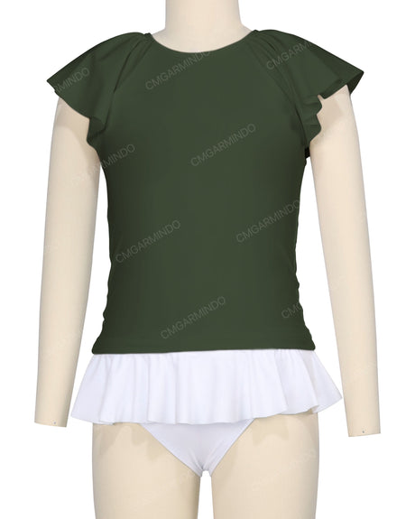 Flounce Sleeve Raglan Crop Top