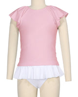 Flounce Sleeve Raglan Crop Top