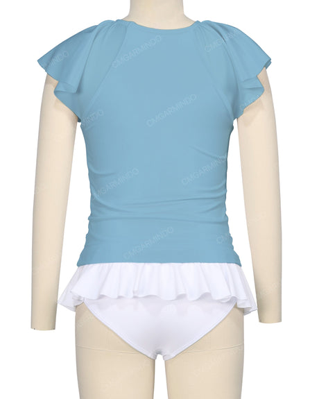 Flounce Sleeve Raglan Crop Top