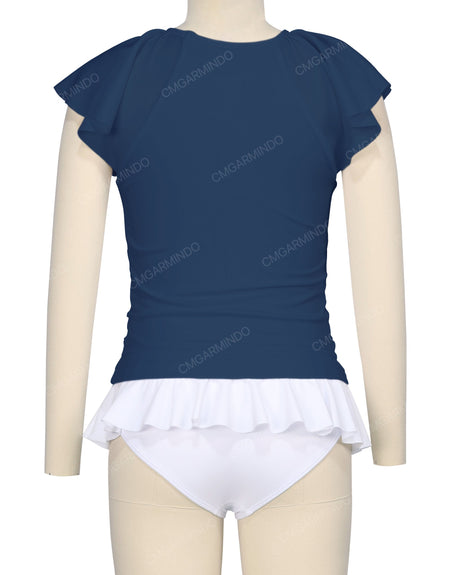 Flounce Sleeve Raglan Crop Top