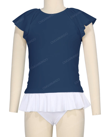 Flounce Sleeve Raglan Crop Top