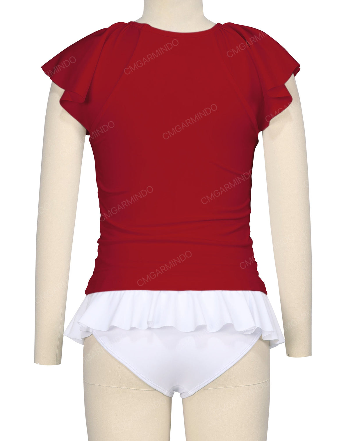 Flounce Sleeve Raglan Crop Top