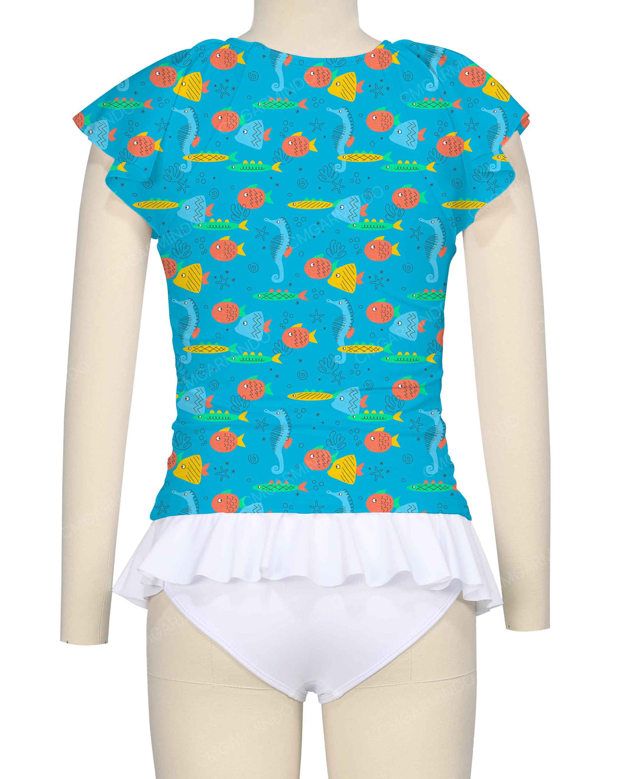 Flounce Sleeve Raglan Crop Top