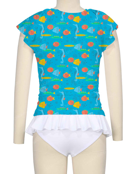 Flounce Sleeve Raglan Crop Top