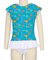 Flounce Sleeve Raglan Crop Top
