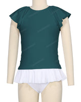 Flounce Sleeve Raglan Crop Top