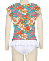 Flounce Sleeve Raglan Crop Top