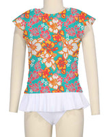 Flounce Sleeve Raglan Crop Top