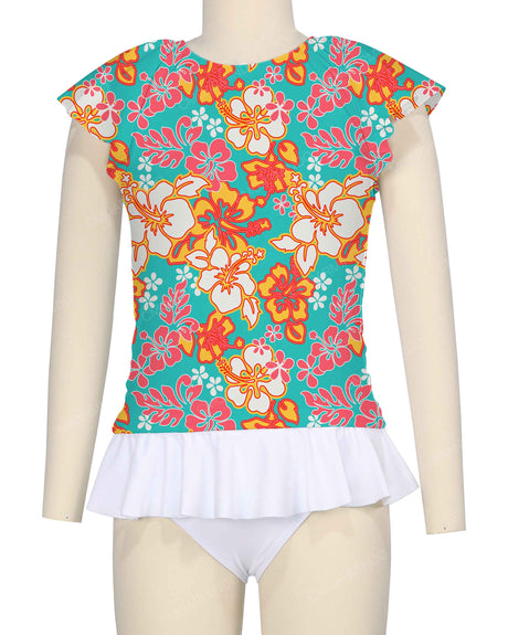 Flounce Sleeve Raglan Crop Top