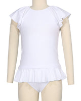 Flounce Sleeve Raglan Crop Top