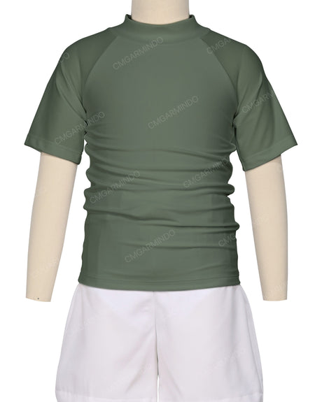 Short Sleeve Zip Back Raglan Rashie