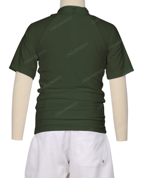 Short Sleeve Zip Back Raglan Rashie