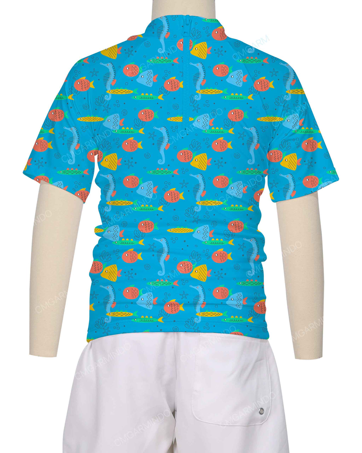 Short Sleeve Zip Back Raglan Rashie