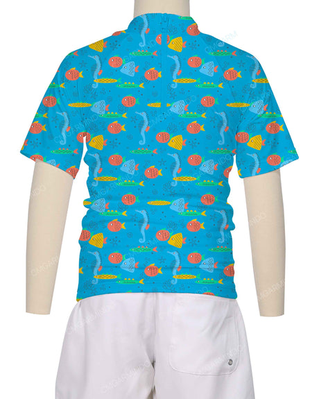 Short Sleeve Zip Back Raglan Rashie