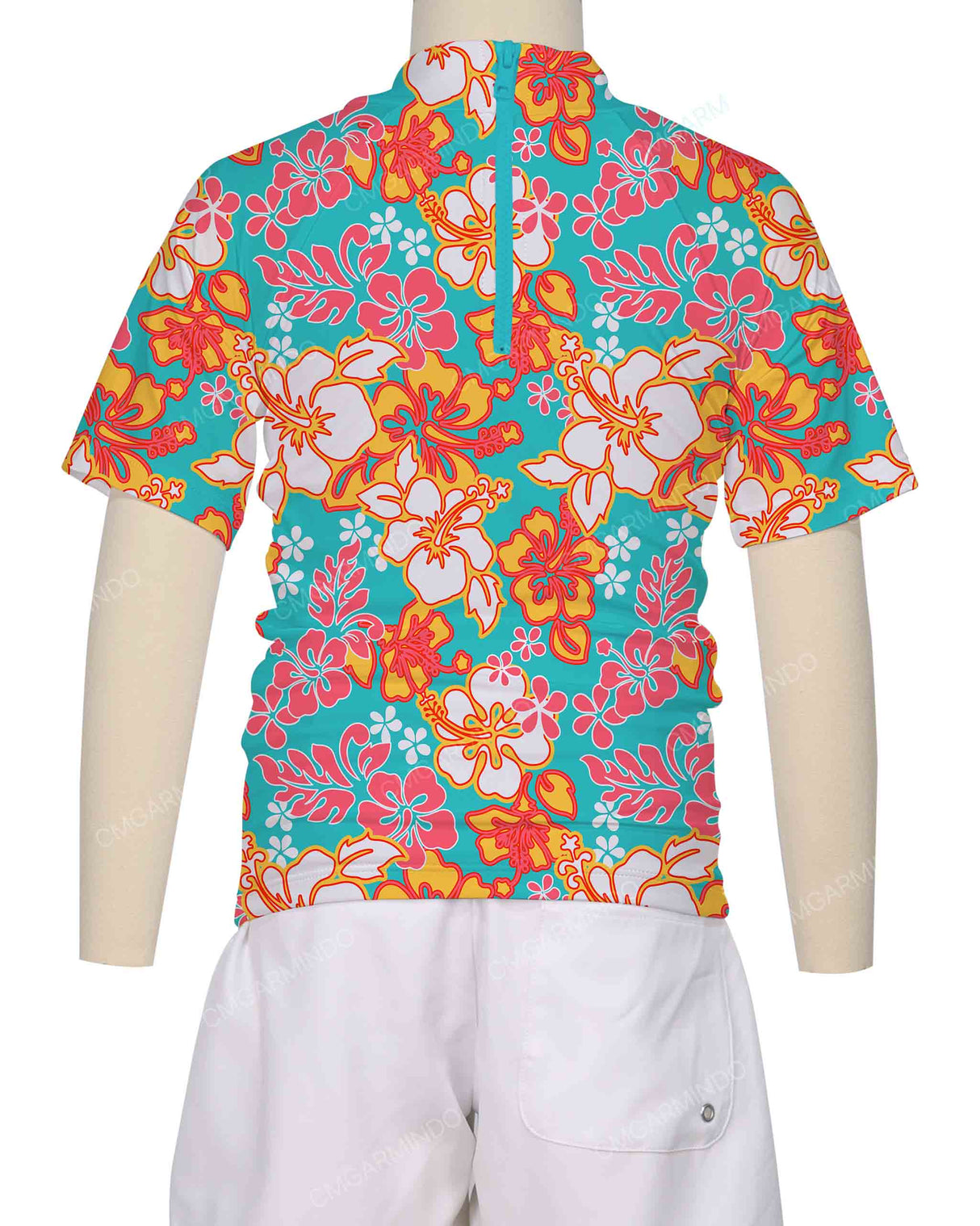 Short Sleeve Zip Back Raglan Rashie