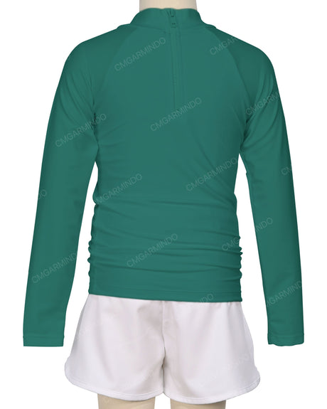 Long Sleeve Zip Back Raglan Rashie