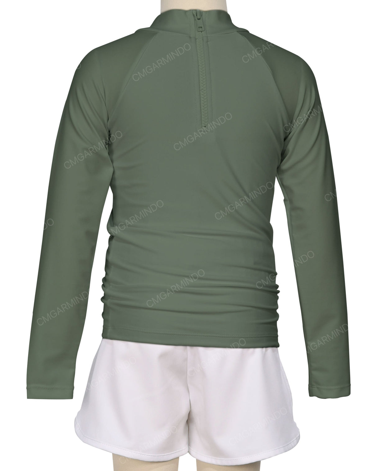 Long Sleeve Zip Back Raglan Rashie