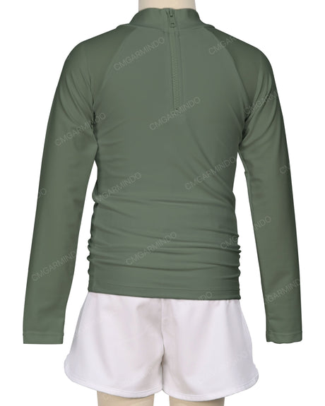 Long Sleeve Zip Back Raglan Rashie