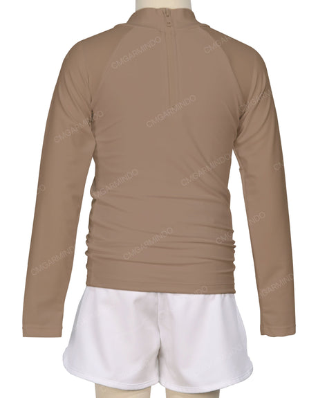 Long Sleeve Zip Back Raglan Rashie