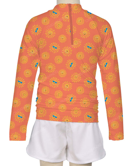 Long Sleeve Zip Back Raglan Rashie