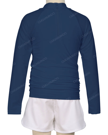 Long Sleeve Zip Back Raglan Rashie