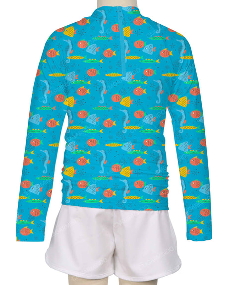 Long Sleeve Zip Back Raglan Rashie