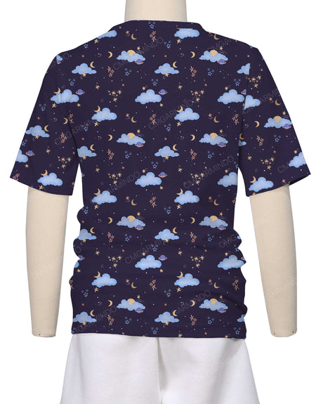 Short Sleeve Crew Neck Pyjama Top