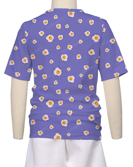 Short Sleeve Crew Neck Pyjama Top