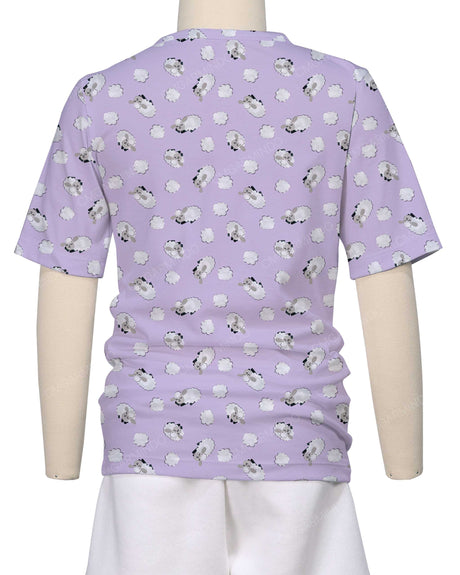Short Sleeve Crew Neck Pyjama Top