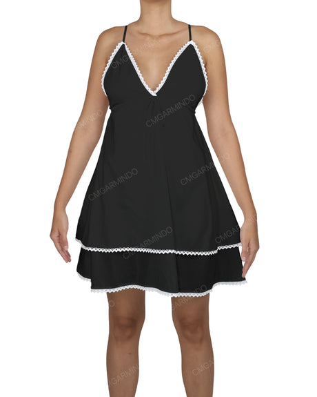 V-Neck Tiered Mini Sleep Dress