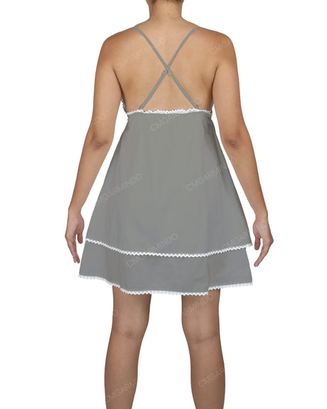 V-Neck Tiered Mini Sleep Dress