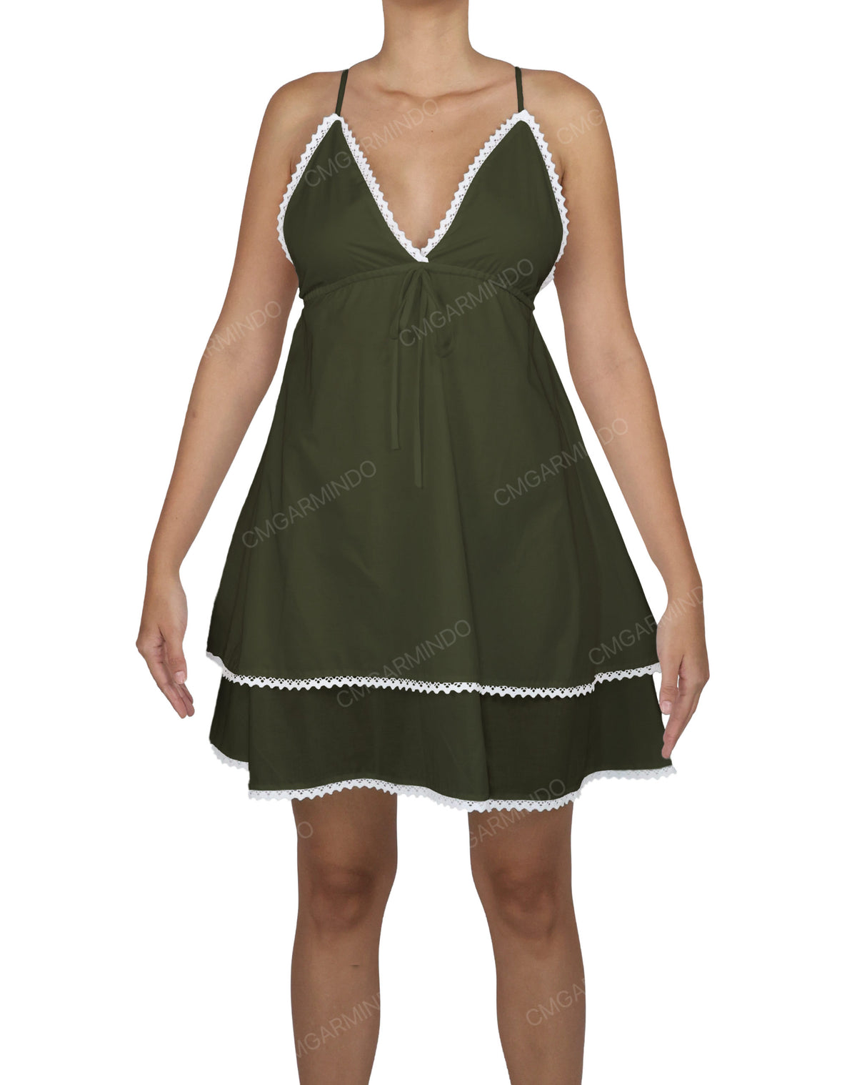 V-Neck Tiered Mini Sleep Dress