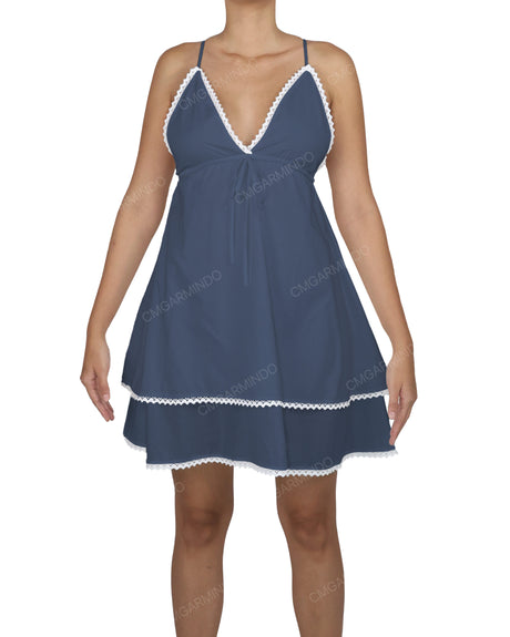V-Neck Tiered Mini Sleep Dress