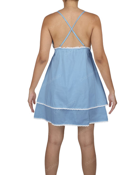 V-Neck Tiered Mini Sleep Dress