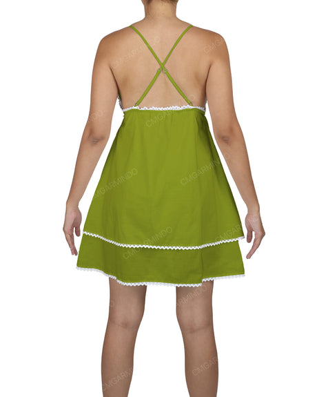 V-Neck Tiered Mini Sleep Dress