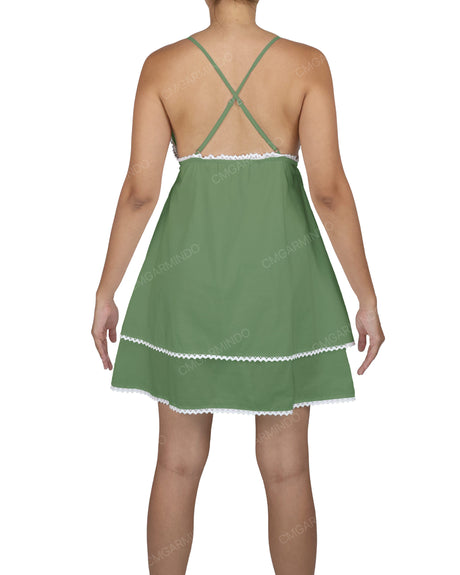 V-Neck Tiered Mini Sleep Dress