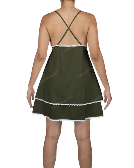V-Neck Tiered Mini Sleep Dress
